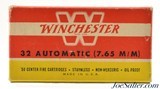 Excellent Winchester 32 ACP Ammo "1946" Style Full Box - 6 of 7