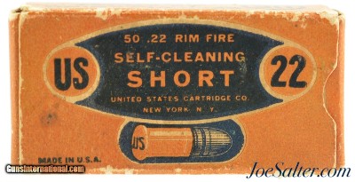 US Cartridge Company 22 Short RF Self-Cleaning Ammo Full Box 1928 Issue