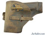 WW2 Era Military Flap Holster with Italian Milizia Nationale della Strada Insignia