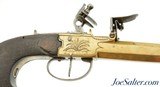 European Brass-Framed Flintlock Pistol With Snap Bayonet - 3 of 13