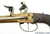 European Brass-Framed Flintlock Pistol With Snap Bayonet - 6 of 13