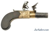 British Brass-Frame Flintlock Turn-Off Pistol by William Parker of London