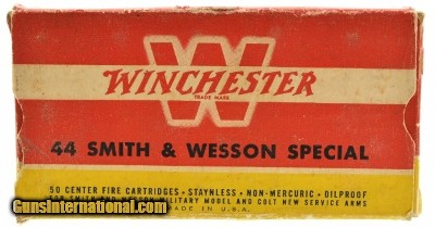 Vintage Winchester 44 S&W Special Lead bullet Full Box 50 Rounds