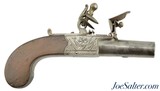 Antique British Iron-Frame Flintlock Turn-Off Pistol - 1 of 11