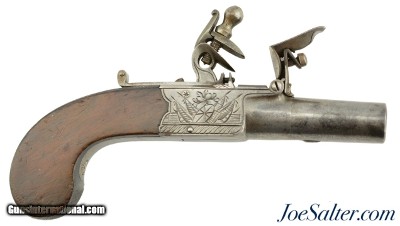 Antique British Iron-Frame Flintlock Turn-Off Pistol