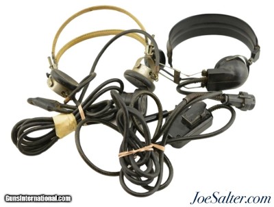 Lot of US Military Communication Headset-Microphone 1920's-WWII