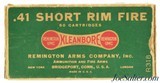 Full Box Remington UMC 41 Short Rim Fire "Dog Bone" Kleanbore Ammo - 1 of 7