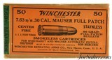 Excellent Full Box Winchester 7.63mm 30 Mauser Staynless Ammo - 1 of 6