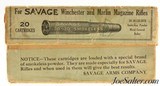 Scarce Full Box Savage 30-30 Ammo Indian Logo Early Utica Address Steel Jacket - 1 of 7