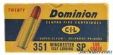 Full Box Dominion 351 Winchester Self Loading Ammo 180 Gr SP 10 Rds - 1 of 4