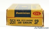 Full Box Dominion 351 Winchester Self Loading Ammo 180 Gr SP 10 Rds - 3 of 4