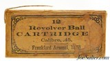 Excellent Sealed! Frankford Arsenal 1878 Dated 45 Colt & Schofield Cartridges 10 Rds - 1 of 6