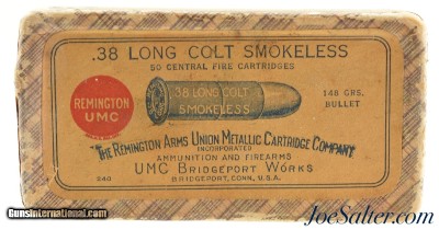 Full & Sealed! WWI Era 38 Long Colt Smokeless Ammo Remington UMC