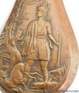 British "Batty" Copper "Indian Hunter" Powder Flask - 3 of 8