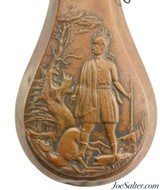 British "Batty" Copper "Indian Hunter" Powder Flask - 2 of 8