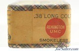 Colorful Sealed! Fabric Box Rem UMC 38 Long Colt Smokeless Ammo - 3 of 6