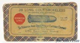 Colorful Sealed! Fabric Box Rem UMC 38 Long Colt Smokeless Ammo - 1 of 6