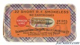 "Combined Logo" Series Rem-UMC 22 Short Fabric Box Ammo Sealed! - 1 of 6