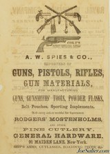 Original Pre-Civil War Gun Importer Advertisement A.W. Spies & Co. New York - 2 of 3