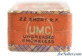 Sealed! UMC 22 Short Rim Fire Smokeless Ammunition Fabric Box Brass Ball Logo - 5 of 6