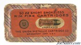 Sealed! UMC 22 Short Rim Fire Smokeless Ammunition Fabric Box Brass Ball Logo - 1 of 6