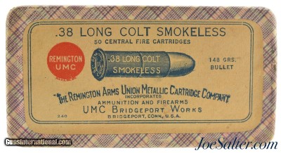 Outstanding Sealed! Fabric Box 38 Long Colt Ammo Remington UMC