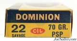 Excellent Dominion 22 Savage High Power Ammo Full Box C-I-L 70 Grain PSP - 3 of 4