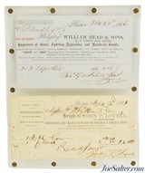 Rare Framed Civil War Era Gun Receipts Ethan Allen Colt S&W Spencer Henry