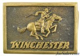 Vintage Winchester Firearms Solid Brass Belt Buckle 1978 BTS USA