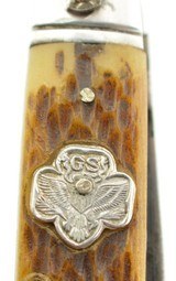 Vintage Utica Girl Scouts Featherweight Jigged Bone 2 Blade Pocket Knife - 5 of 6