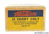 Western 38 Short Colt Ammo "Bullseye" Target Logo Box Lubaloy 50 Rds - 3 of 7