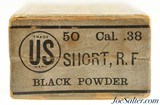 Full & Sealed! US Cartridge Co. 38 Short Rim Fire Black Powder Ammo Lowell - 3 of 6