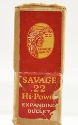 Sealed! 22 Savage High Power Ammo Full Box Model 1899 - 4 of 7