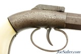 Scarce Engraved Manhattan Bar Hammer Single Shot Pistol Ivory Grips - 3 of 13