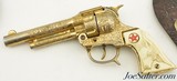 Set of Hubley "Texan JR" GOLD Die-Cast Cap Pistols/Holster Rig - 4 of 11