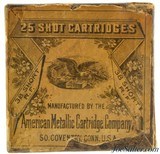 Rare Early 1880's American Metallic Cartridge Co. 38 Rim Fire Shot Full Box - 1 of 6