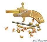 Vintage Gold Berloque Miniature German 2mm Pinfire Pistol & Blank Ammo - 1 of 2