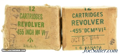 WWII Canadian 455 Mk 6 Revolver Ammo Lot 20 Rds