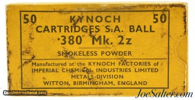 Full Box Kynoch 380 Mk 2z
British Revolver Cartridges 50 Rounds