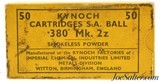 Full Box Kynoch 380 Mk 2z
British Revolver Cartridges 50 Rounds