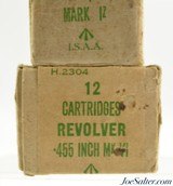 British WWII Handgun Ammo Collection Broad Arrow 455 380 9mm Full Boxes - 2 of 6