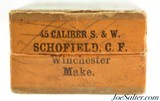 Rare Winchester 45 S&W Schofield Black Powder Ammunition Full Box - 5 of 9