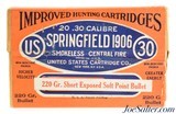 Excellent Sealed! US Cartridge Co. 30 Springfield 1906 Ammo 220 Gr. Short Exp SP - 1 of 6