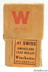 Full and Sealed! 1920's Box Winchester 41 Swiss Rim Fire Ammo - 3 of 6