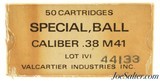 Canadian Valcartier Ball .38 Special M41 Ammo 1968 50 Rnds - 1 of 3