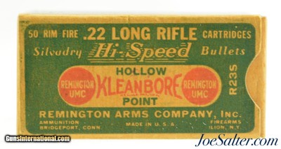 Rare Remington 1931 "Hi-Speed Kleanbore Silvandry" HP 22 LR Ammo