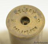 Scarce 1880's Kelsey Patent 10 Gauge Brass Empty Shotgun Shell - 2 of 2