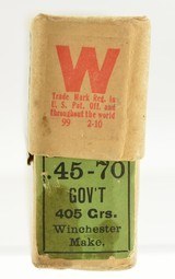 Full & Sealed! Pre-WWI Box Winchester 45-70-405 Government BP Ammo Trapdoor - 3 of 6