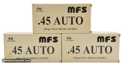 MFS 45 Auto 230gr. FMJ Hungary 150 rounds