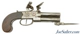 British Iron Frame Flintlock Tap-Action Pistol with Snap Bayonet by Younge - 1 of 13